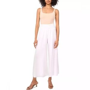 Vince CamutoWomen's Linen Blend Smocked Waist Cropped Wide Leg Pants Size:M